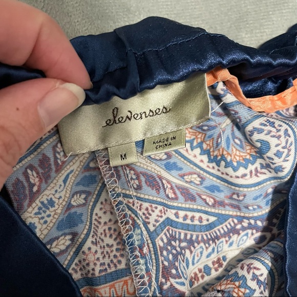 Anthropologie Elevenses Ines Blue Paisley Wide Leg Pants EUC Size M - Picture 4 of 7